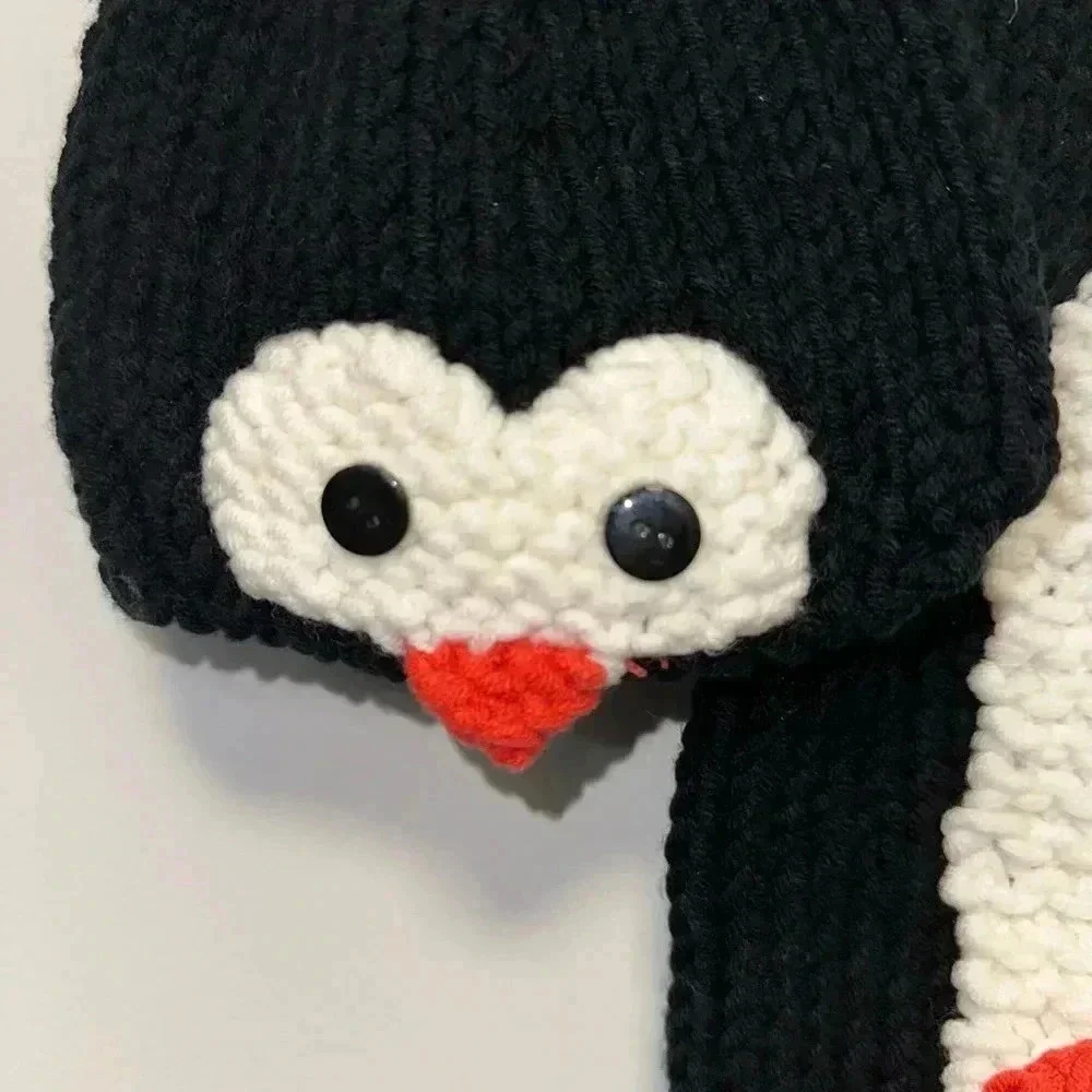Baby Penguin Knit Outfit, 0-3m, Black & White
